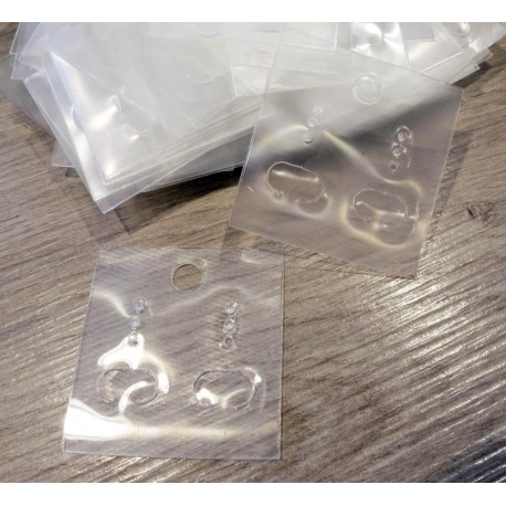 Leisure-Beads - 100 transparente Schmuckkarten 35x40mm ohne Text Schmuck Display Ohrringe Kunststoff - Schmuckzubehör