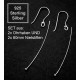2x 925 Sterling Silber Ohrfedern ca. 20x16mm mit Nietstiften 60mm mit Stopper - Schmuckzubehör aus 925 Silber