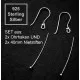 2x 925 Sterling Silber Ohrfedern + 40mm Nietstiften mit Stopper - Schmuckzubehör aus 925 Silber - Leisure-Beads DIY