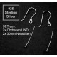 2x 925 Sterling Silber Ohrfedern + 30mm Nietstiften mit Stopper - Schmuckzubehör aus 925 Silber