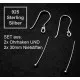 2x 925 Sterling Silber Ohrfedern + 30mm Nietstiften mit Stopper - Schmuckzubehör aus 925 Silber - Leisure-Beads DIY