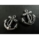 2x Anker Schmuckanhänger ca. 20x23 mm silberfarben