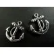 2x Anker Schmuckanhänger ca. 20x23 mm silberfarben - Leisure-Beads DIY