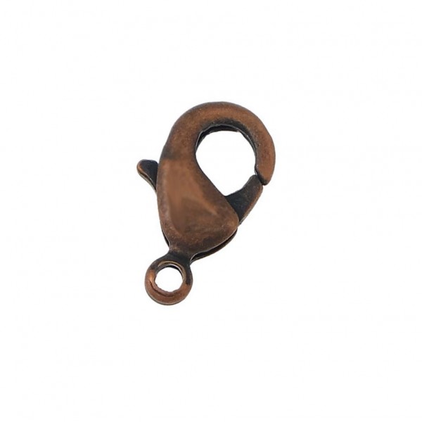 10x dunkel kupferfarben Karabinerhaken 10mm matt Schmuckverschluss - Schmuckzubehör - Leisure-Beads DIY