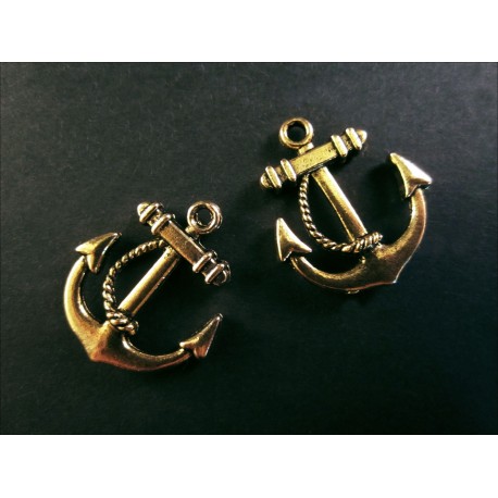 Leisure-Beads - 1x goldfarben Anker Schmuckanhänger 20x23mm goldfarben - Schmuckzubehör