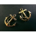 1x goldfarben Anker Schmuckanhänger 20x23mm goldfarben - Schmuckzubehör