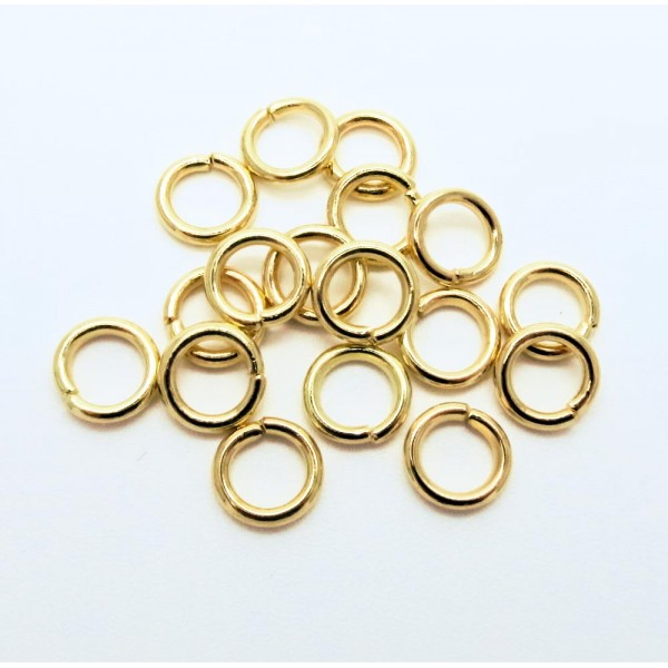 20x goldfarbener Biegering 8mm 1,5mm rund Biegering - Schmuckzubehör Biegering