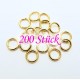 200x stabiler vergoldeter Biegering 8mm Stärke 1,5mm rund Biegering goldfarben - Schmuckzubehör Biegering