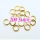 200x stabiler vergoldeter Biegering 8mm Stärke 1,5mm rund Biegering goldfarben - Schmuckzubehör Biegering - Leisure-Beads DIY