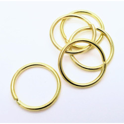 Leisure-Beads - 5x goldfarbener Biegering 20mm x 2mm Binderinge - Schmuckzubehör Bindering