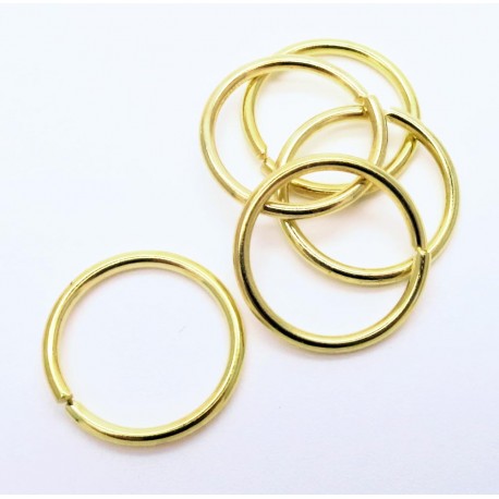 Leisure-Beads - 5x goldfarbener Biegering 20mm x 2mm Binderinge - Schmuckzubehör Bindering