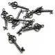 1x gunmetal Anhänger Schlüssel ca. 10x28mm gunmetal Schmuckanhänger - Schmuckzubehör - Leisure-Beads DIY