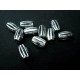 10x Tube silberfarben 6x3mm Metallperlen Spacer - Schmuckzubehör Metallperle