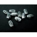 5x Tube silberfarben 6x3mm Metallperlen Spacer - Schmuckzubehör Metallperle