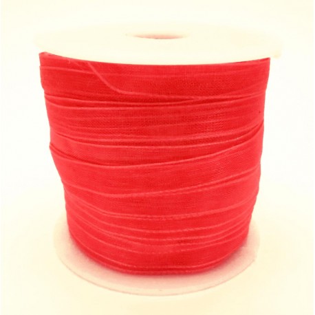 Leisure-Beads - 45m rotes Organzaband Breite 6mm für Halsband und Wickelarmbänder - Schmuckzubehör Organzaband