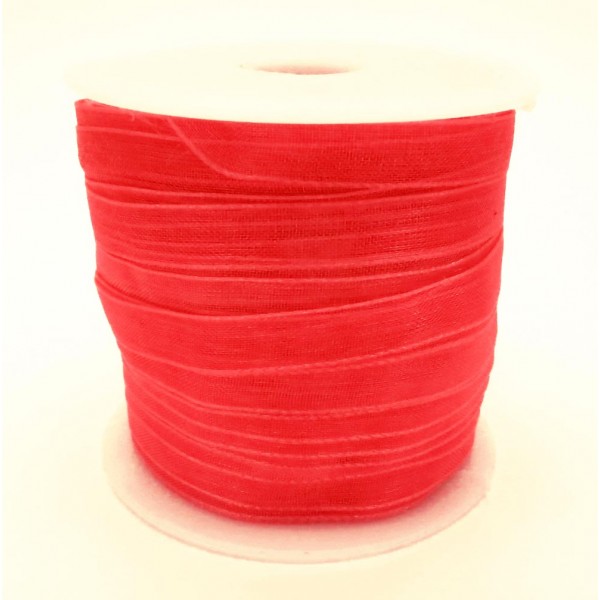 45m rotes Organzaband Breite 6mm für Halsband und Wickelarmbänder - Schmuckzubehör Organzaband - Leisure-Beads DIY