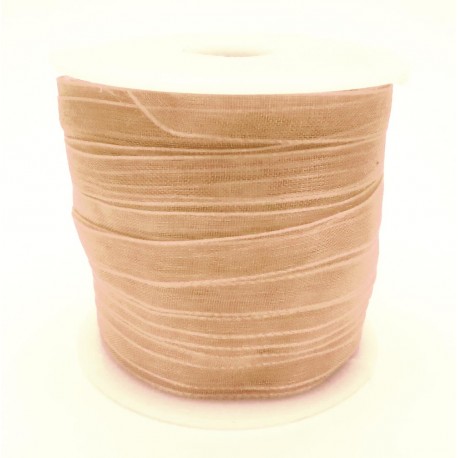 Leisure-Beads - 45m nude Organzaband Breite 6mm für Halsband und Wickelarmbänder - Schmuckzubehör Organzaband