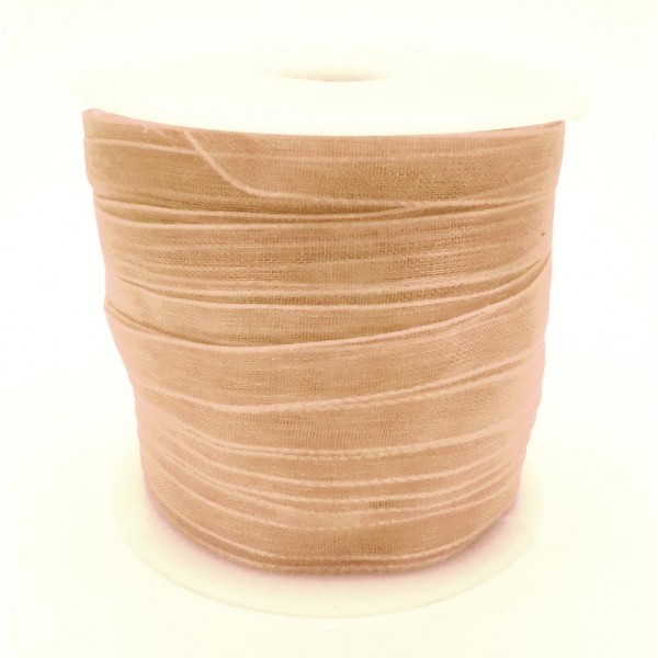 45m nude Organzaband Breite 6mm für Halsband und Wickelarmbänder - Schmuckzubehör Organzaband - Leisure-Beads DIY