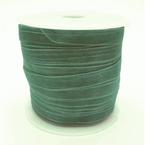 45m flaschengrünes Organzaband Breite 6mm für Halsband und Wickelarmbänder - Schmuckzubehör Organzaband - Leisure-Beads DIY