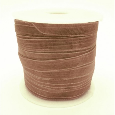 Leisure-Beads - 45m dunkelbraunes Organzaband Breite 6mm für Halsband und Wickelarmbänder - Schmuckzubehör Organzaband