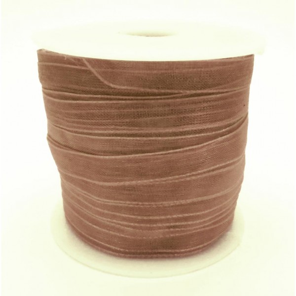 45m dunkelbraunes Organzaband Breite 6mm für Halsband und Wickelarmbänder - Schmuckzubehör Organzaband - Leisure-Beads DIY