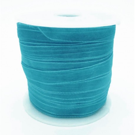 Leisure-Beads - 45m dunkeltürkis Organzaband Breite 6mm für Halsband und Wickelarmbänder - Schmuckzubehör Organzaband