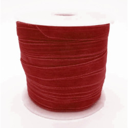 45m weinrotes Organzaband Breite 6mm für Halsband und Wickelarmbänder - Schmuckzubehör Organzaband