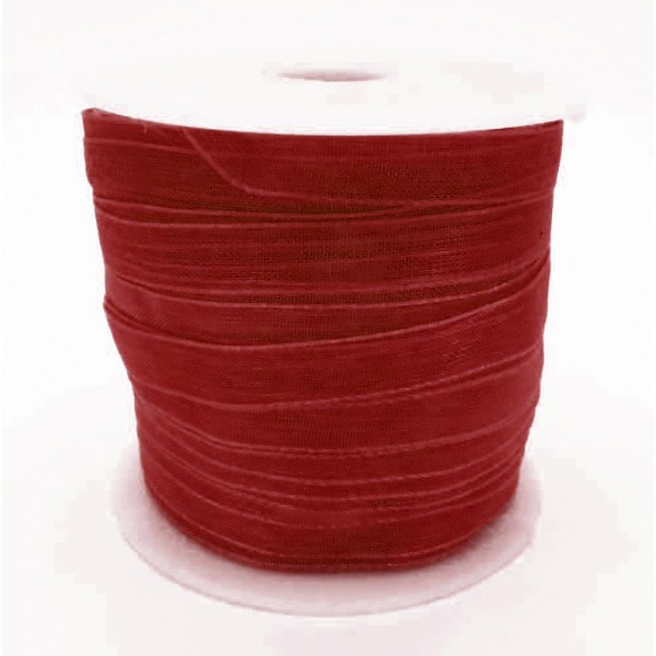 45m weinrotes Organzaband Breite 6mm für Halsband und Wickelarmbänder - Schmuckzubehör Organzaband - Leisure-Beads DIY