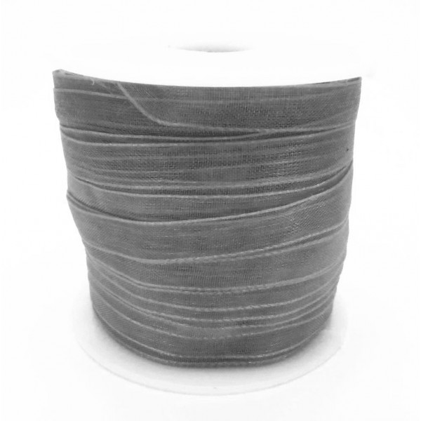 45m dunkelgraues Organzaband Breite 6mm für Halsband und Wickelarmbänder - Schmuckzubehör Organzaband - Leisure-Beads DIY