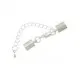 1x hellsilber Verschluss 12x8mm Innen 7,5mm zum Einkleben Endkappe mit Karabiner Einklebverschluss - Schmuckzubehör Endkappe - Leisure-Beads DIY