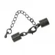 1x gunmetal Verschluss 38x8mm Innen 7,5mm Endkappe zum Einkleben mit Karabiner zum Einkleben - Schmuckzubehör Endkappe - Leisure-Beads DIY