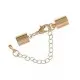1x rosegoldfarben Verschluss 38x8mm Innen 7,55mm zum Einkleben Endkappe mit Karabiner zum Einkleben - Schmuckzubehör Endkappe - Leisure-Beads DIY