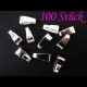 100x versilberte Collierschlaufe 11x4mm Anhängerhaken hellsilberfarben - Schmuckzubehör Collierschlaufe