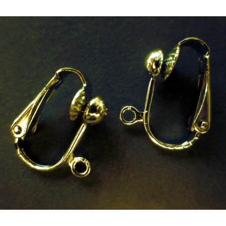 Leisure-Beads - 2x Ohrclips 17x14x7,6mm goldfarben - Schmuckzubehör zum Ohrclips selbermachen