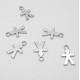 1x silber Männchen Anhänger 10x17x1mm als silber Schmuckanhänger - Schmuckzubehör