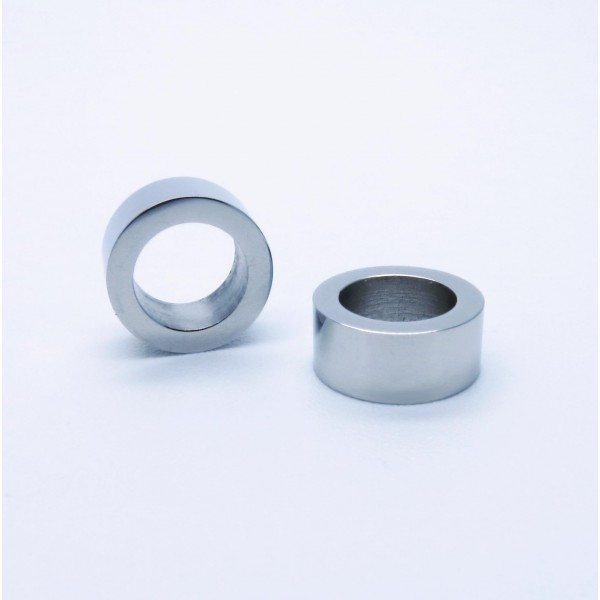 1x Edelstahl Perle 9x4mm Loch 6mm Donut silberfarben Spacer Metallperle - Schmuckzubehör - Leisure-Beads DIY