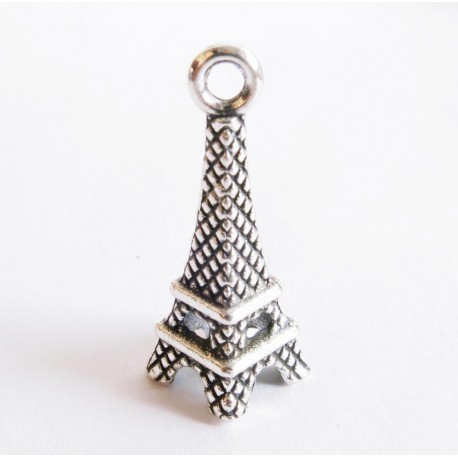Leisure-Beads - 1x silberfarben Eiffelturm Anhänger 20x8mm Paris Schmuckanhänger - Schmuckzubehör