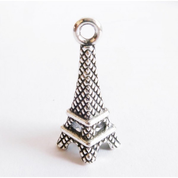 1x silberfarben Eiffelturm Anhänger 20x8mm Paris Schmuckanhänger - Schmuckzubehör - Leisure-Beads DIY