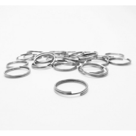 Leisure-Beads - 10x Spaltring 12mm rund silberfarben Schlüsselring - Schmuckzubehör Spaltring