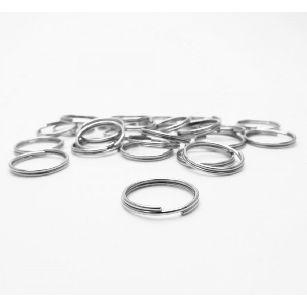 10x Spaltring 12mm rund silberfarben Schlüsselring - Schmuckzubehör Spaltring - Leisure-Beads DIY