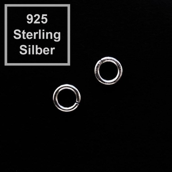 2x 925er Biegering 5mm x 0,9mm Sterling Silber runde Binderinge - Schmuckzubehör Biegering - Leisure-Beads DIY