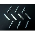 10x hellsilberfarbene Bandklemme 35mm Bandverbinder - Schmuckzubehör