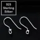 925 Sterling Silber Ohrhaken 20x12mm mit Stopper 925er Ohrfedern - Schmuckzubehör aus 925 Silber - Leisure-Beads DIY