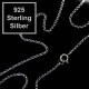 1x 925 Sterling Silber Halskette ca. 44,5cm Stärke 1,5mm Echtsilber Gliederkette mit Karabinerhaken - Schmuckzubehör
