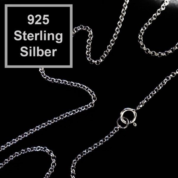 1x 925 Sterling Silber Halskette 44,5cm Stärke 1,5mm Gliederkette mit Karabinerhaken - Schmuckzubehör - Leisure-Beads DIY
