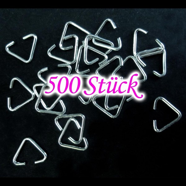 500x hellsilberfarbene Collierschlaufe 7x8mm Anhängerhaken - Schmuckzubehör - Leisure-Beads DIY