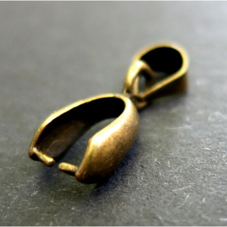 Leisure-Beads - 1x bronzefarben Collierschlaufe 12x5mm Steigbügelform - Schmuckzubehör