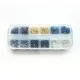 Ca. 540x Biegeringe 7mm rund im farbig sortierten Mix in Box - Schmuckzubehör Set - Leisure-Beads DIY
