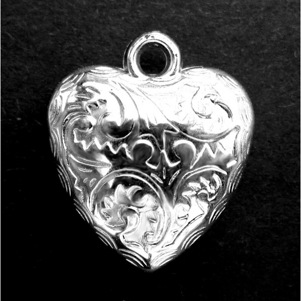 1x hellsilberfarben Acryl Herz Anhänger 27x24x8,5mm Schmuckanhänger- Schmuckzubehör - Leisure-Beads DIY