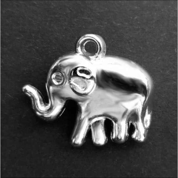 1x hellsilberfarben Elefant 24x21mm Acryl Anhänger Schmuckanhänger- Schmuckzubehör - Leisure-Beads DIY